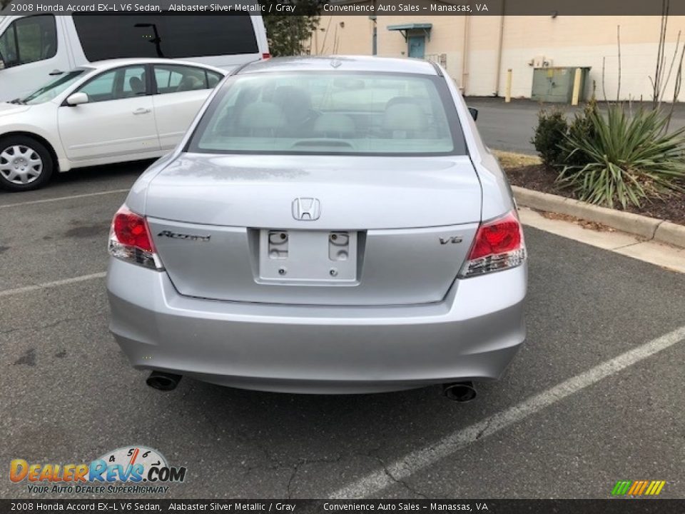 2008 Honda Accord EX-L V6 Sedan Alabaster Silver Metallic / Gray Photo #18