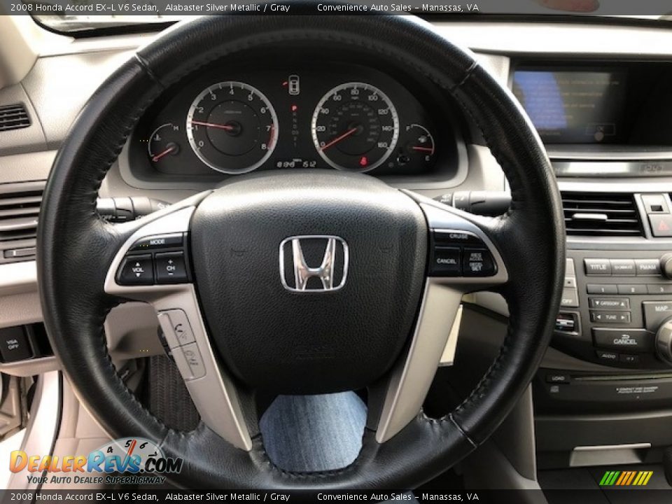 2008 Honda Accord EX-L V6 Sedan Alabaster Silver Metallic / Gray Photo #22
