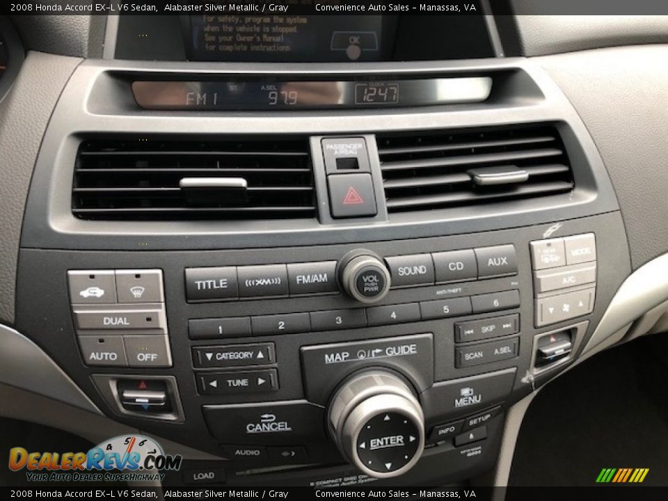 2008 Honda Accord EX-L V6 Sedan Alabaster Silver Metallic / Gray Photo #23