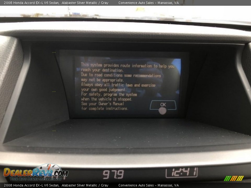 2008 Honda Accord EX-L V6 Sedan Alabaster Silver Metallic / Gray Photo #24