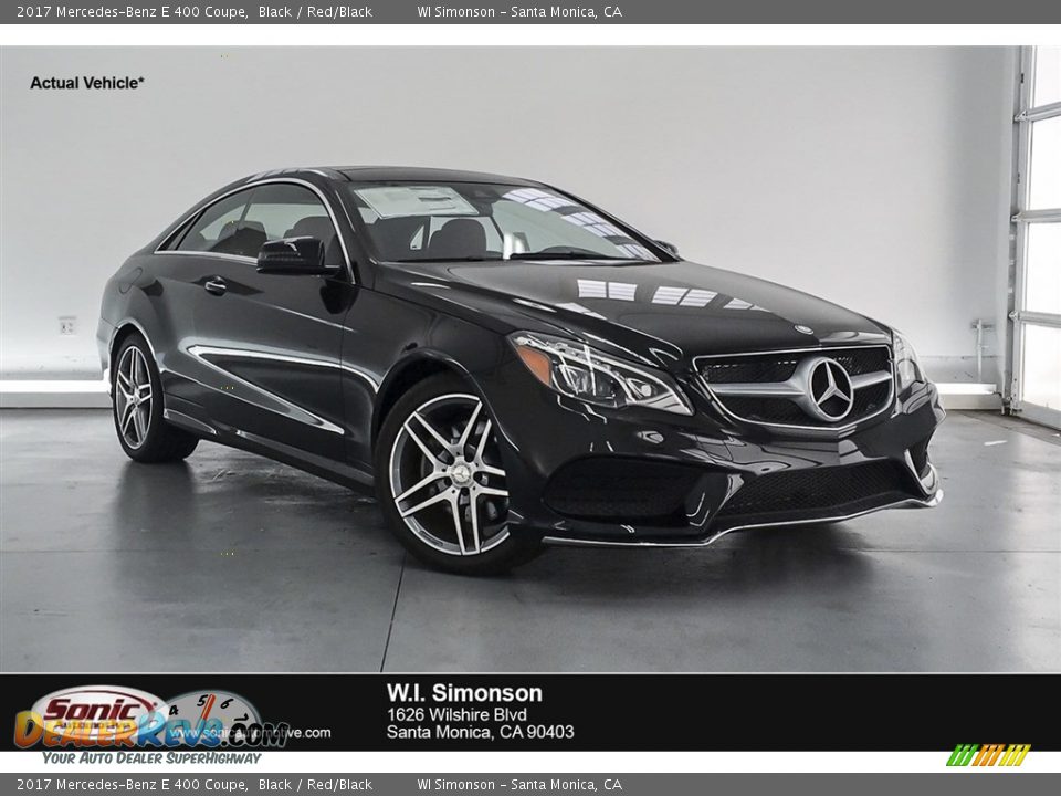 2017 Mercedes-Benz E 400 Coupe Black / Red/Black Photo #1