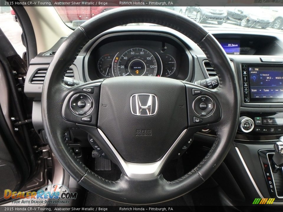 2015 Honda CR-V Touring Alabaster Silver Metallic / Beige Photo #22