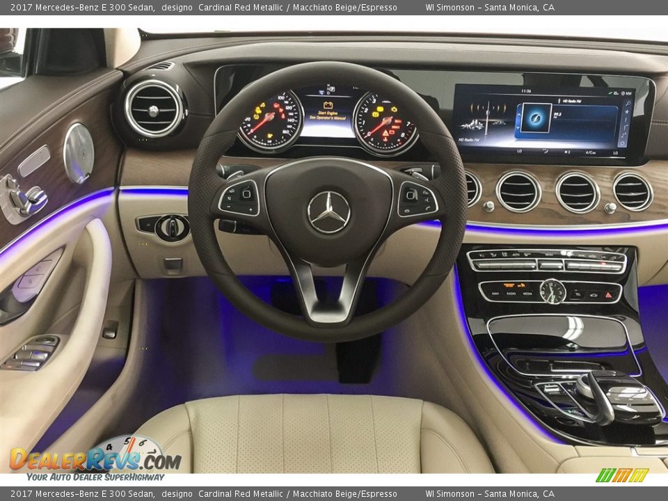2017 Mercedes-Benz E 300 Sedan designo  Cardinal Red Metallic / Macchiato Beige/Espresso Photo #16