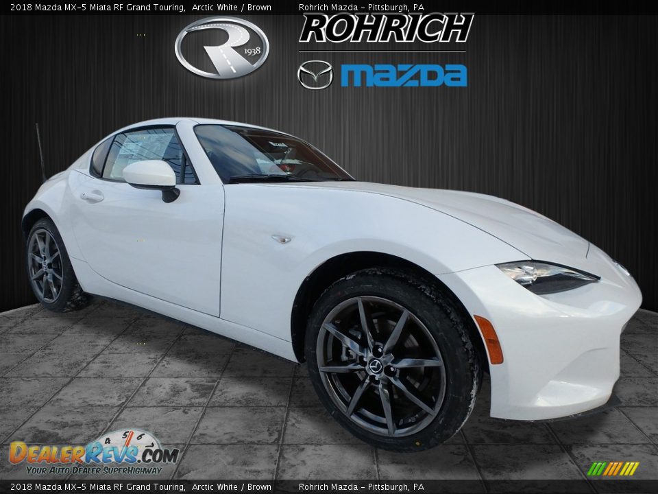 2018 Mazda MX-5 Miata RF Grand Touring Arctic White / Brown Photo #1