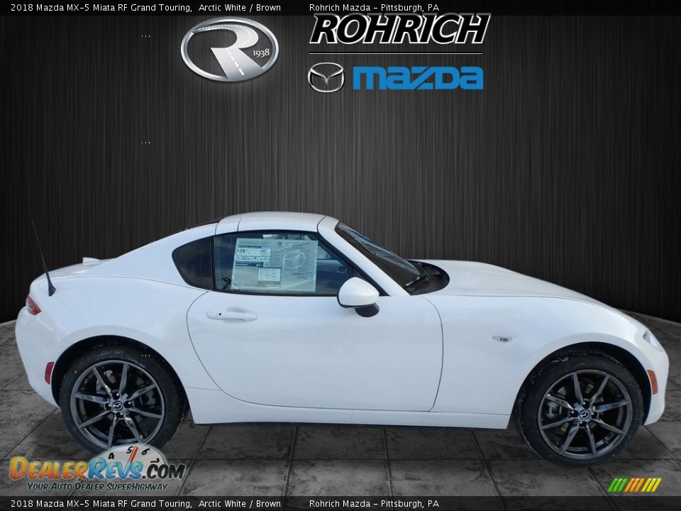 2018 Mazda MX-5 Miata RF Grand Touring Arctic White / Brown Photo #2