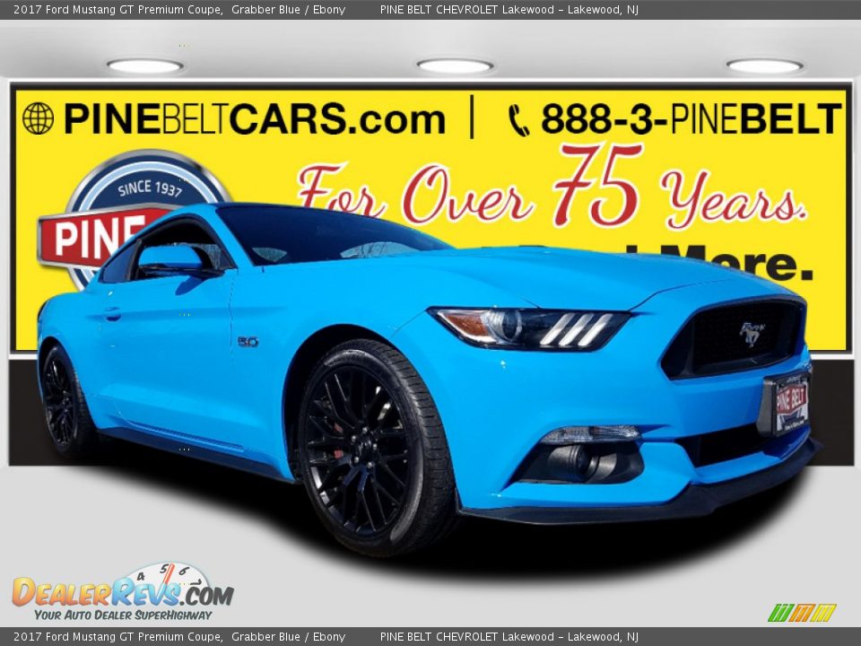 2017 Ford Mustang GT Premium Coupe Grabber Blue / Ebony Photo #1