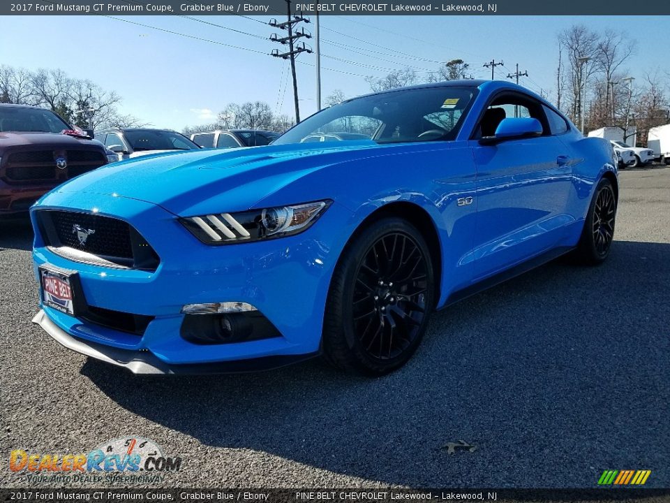 2017 Ford Mustang GT Premium Coupe Grabber Blue / Ebony Photo #3
