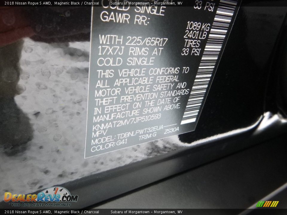 2018 Nissan Rogue S AWD Magnetic Black / Charcoal Photo #16