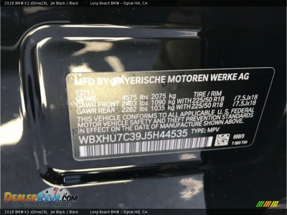 2018 BMW X1 sDrive28i Jet Black / Black Photo #12