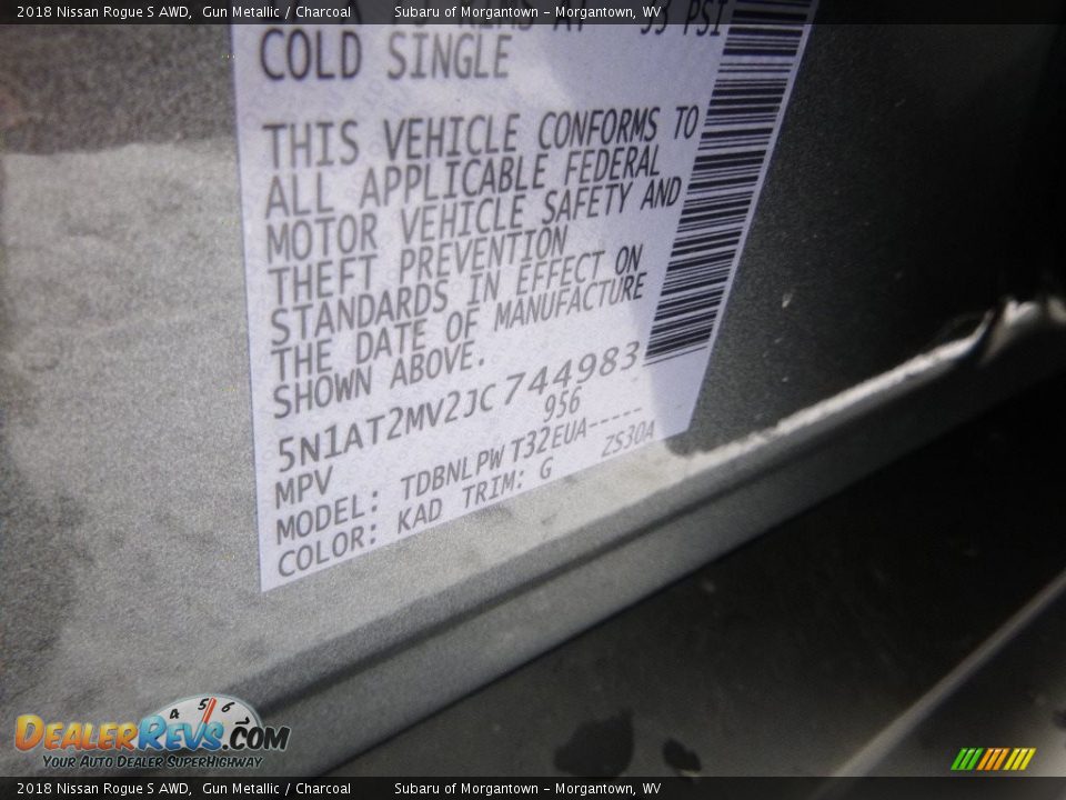 2018 Nissan Rogue S AWD Gun Metallic / Charcoal Photo #15