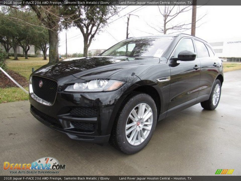 2018 Jaguar F-PACE 20d AWD Prestige Santorini Black Metallic / Ebony Photo #10