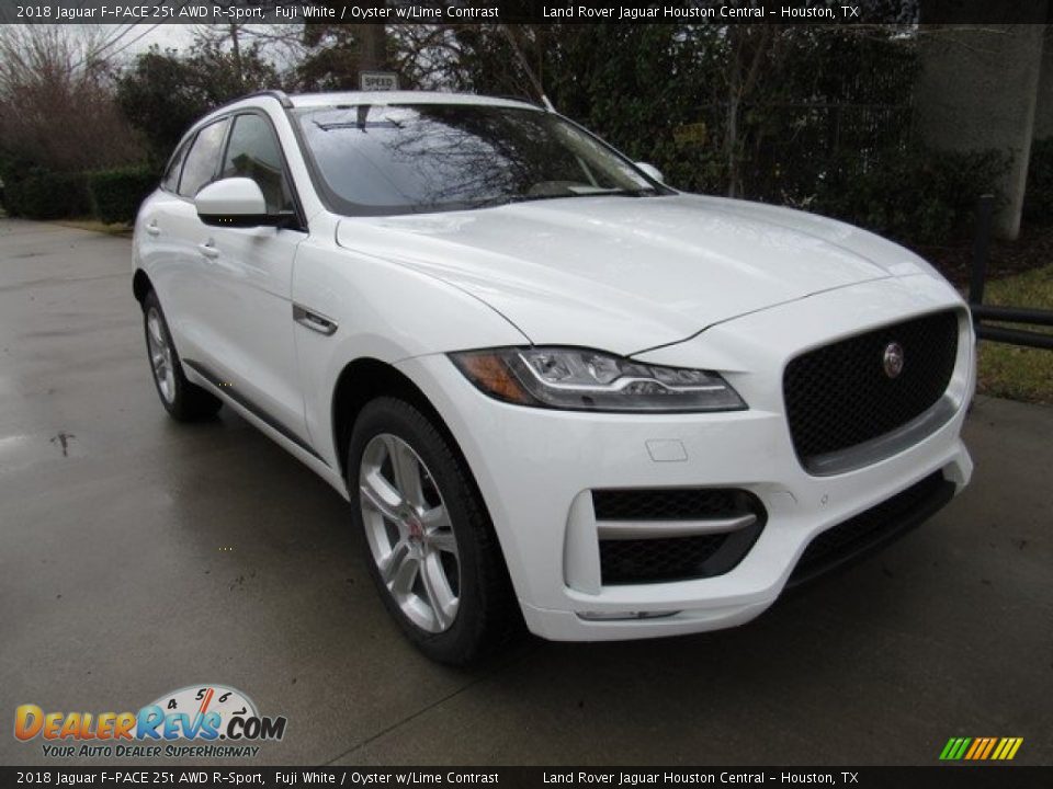2018 Jaguar F-PACE 25t AWD R-Sport Fuji White / Oyster w/Lime Contrast Photo #2