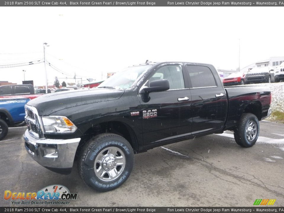 2018 Ram 2500 SLT Crew Cab 4x4 Black Forest Green Pearl / Brown/Light Frost Beige Photo #1