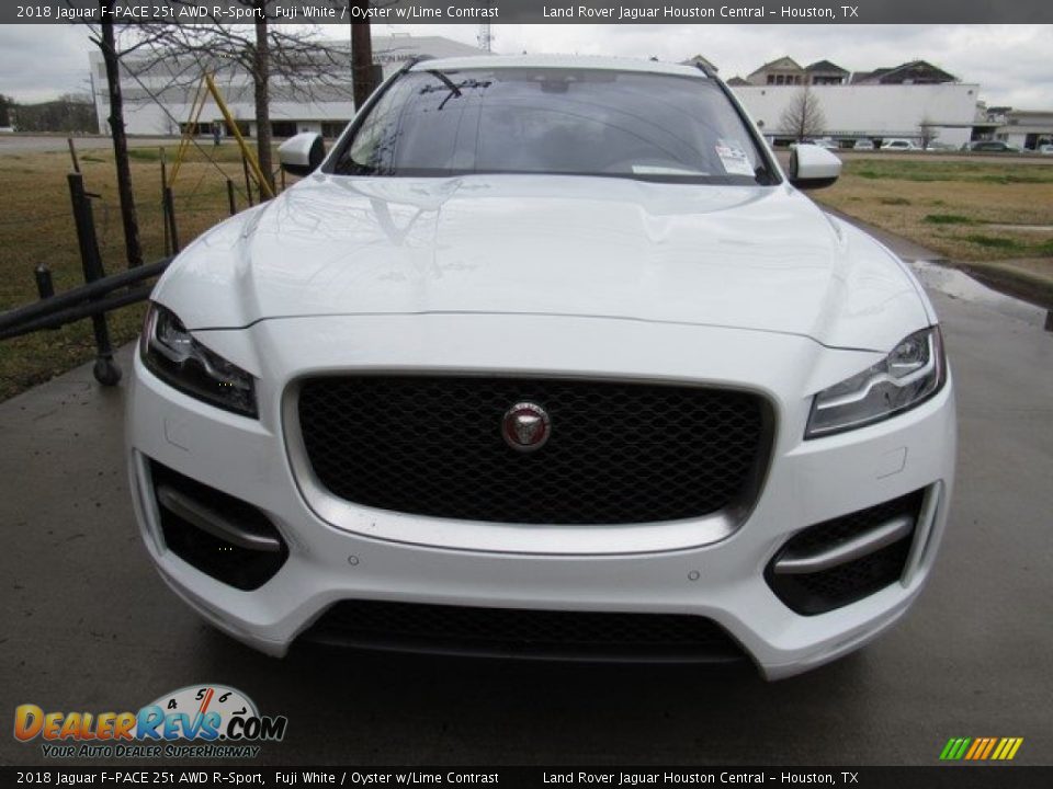 2018 Jaguar F-PACE 25t AWD R-Sport Fuji White / Oyster w/Lime Contrast Photo #9