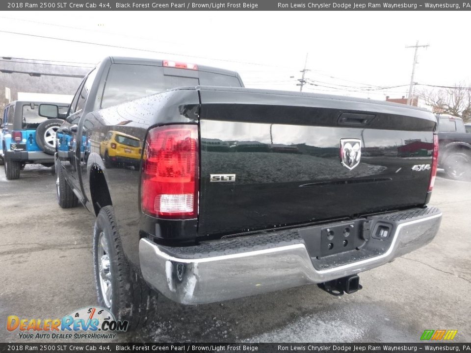 2018 Ram 2500 SLT Crew Cab 4x4 Black Forest Green Pearl / Brown/Light Frost Beige Photo #3