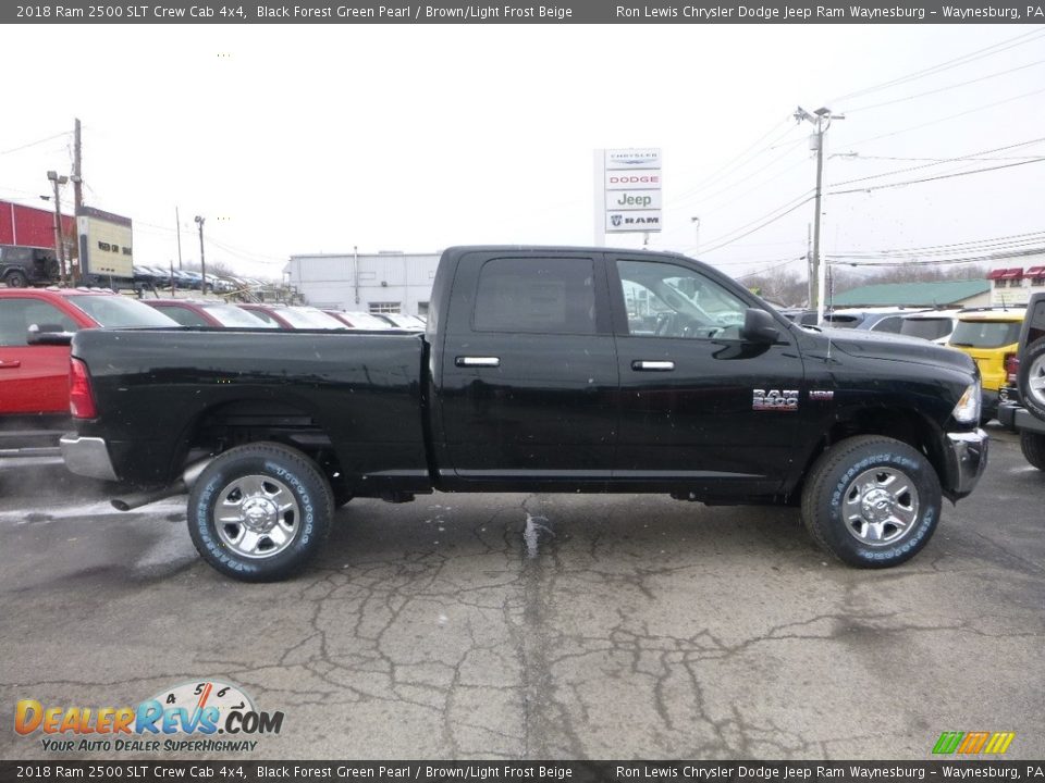 2018 Ram 2500 SLT Crew Cab 4x4 Black Forest Green Pearl / Brown/Light Frost Beige Photo #6
