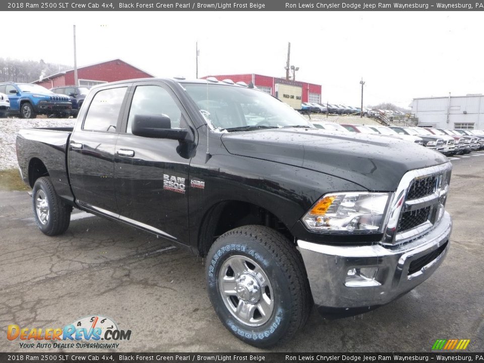 2018 Ram 2500 SLT Crew Cab 4x4 Black Forest Green Pearl / Brown/Light Frost Beige Photo #7