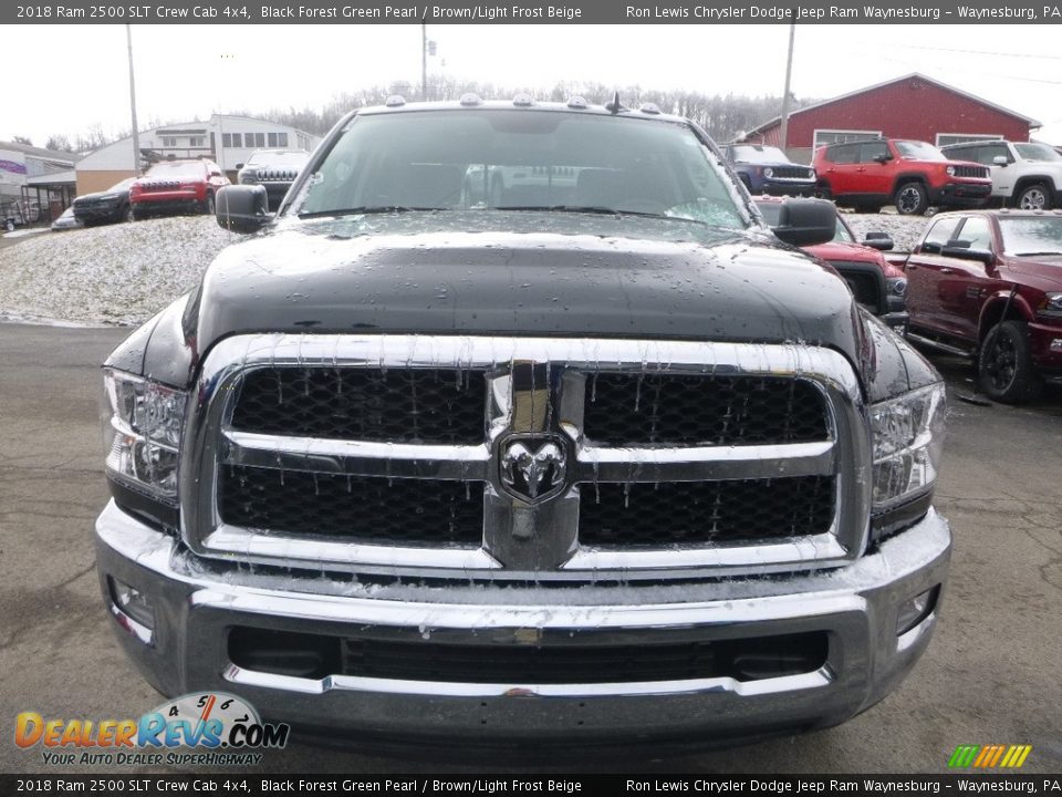 2018 Ram 2500 SLT Crew Cab 4x4 Black Forest Green Pearl / Brown/Light Frost Beige Photo #8
