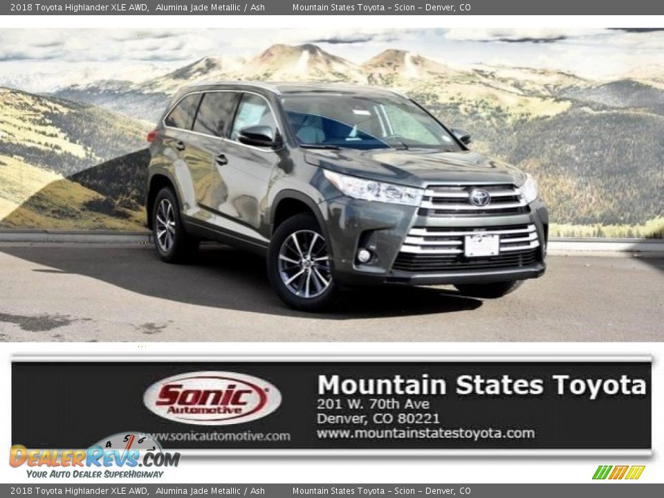2018 Toyota Highlander XLE AWD Alumina Jade Metallic / Ash Photo #1