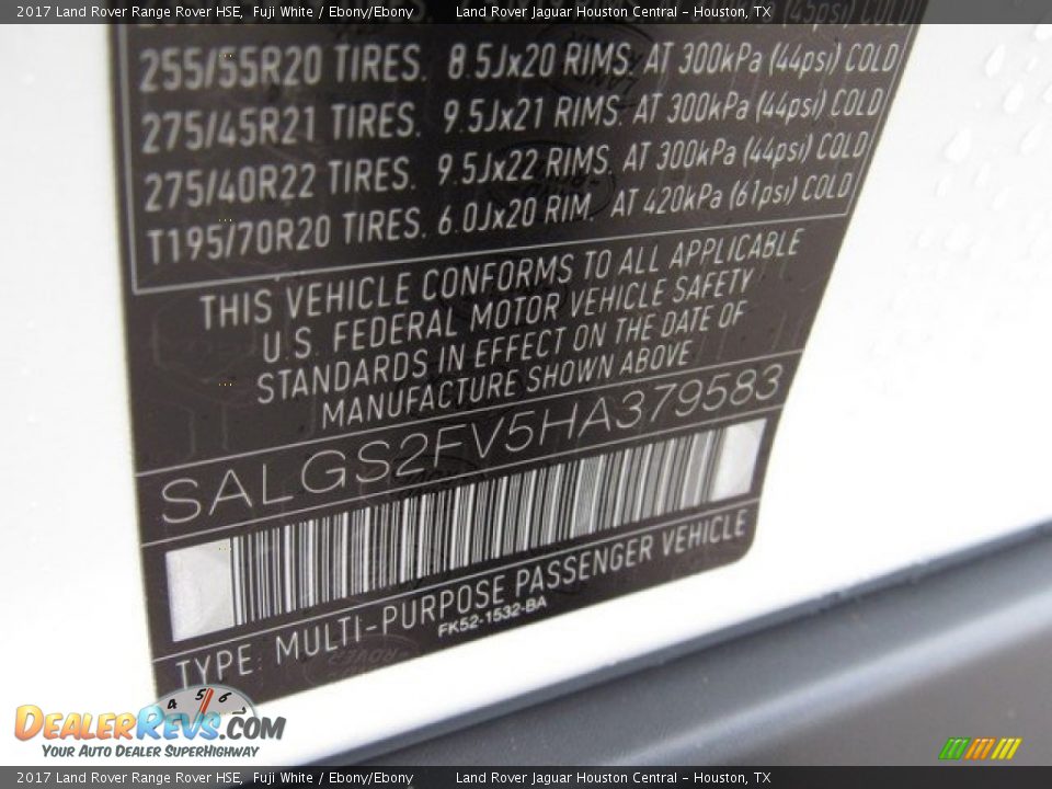 2017 Land Rover Range Rover HSE Fuji White / Ebony/Ebony Photo #25