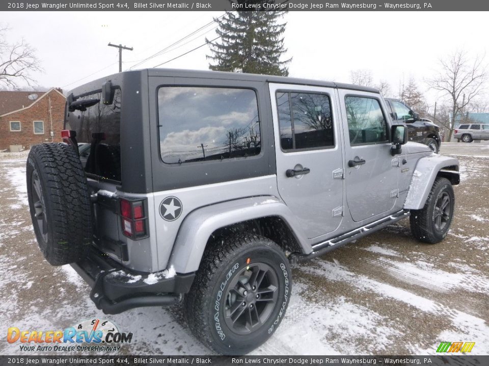 2018 Jeep Wrangler Unlimited Sport 4x4 Billet Silver Metallic / Black Photo #5