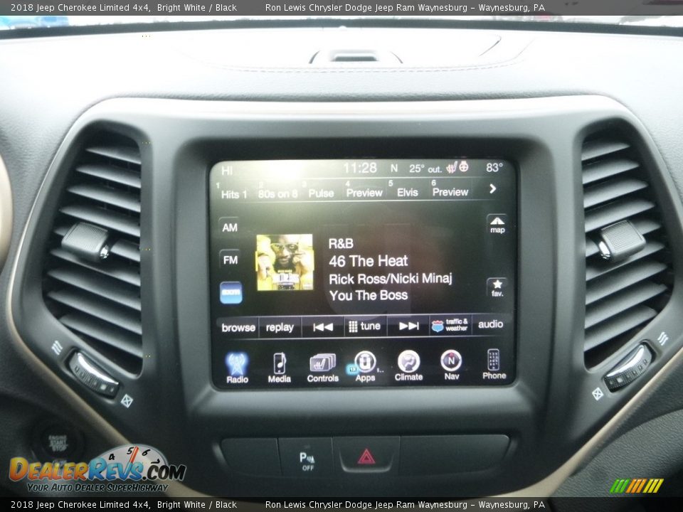 2018 Jeep Cherokee Limited 4x4 Bright White / Black Photo #17