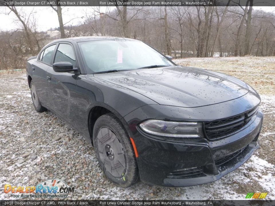 2018 Dodge Charger GT AWD Pitch Black / Black Photo #6