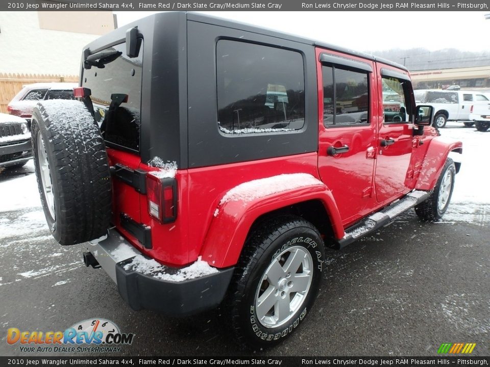 2010 Jeep Wrangler Unlimited Sahara 4x4 Flame Red / Dark Slate Gray/Medium Slate Gray Photo #6