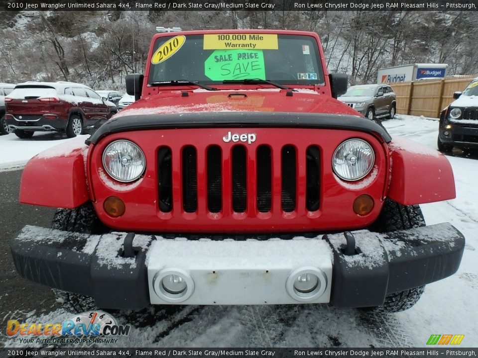 2010 Jeep Wrangler Unlimited Sahara 4x4 Flame Red / Dark Slate Gray/Medium Slate Gray Photo #9