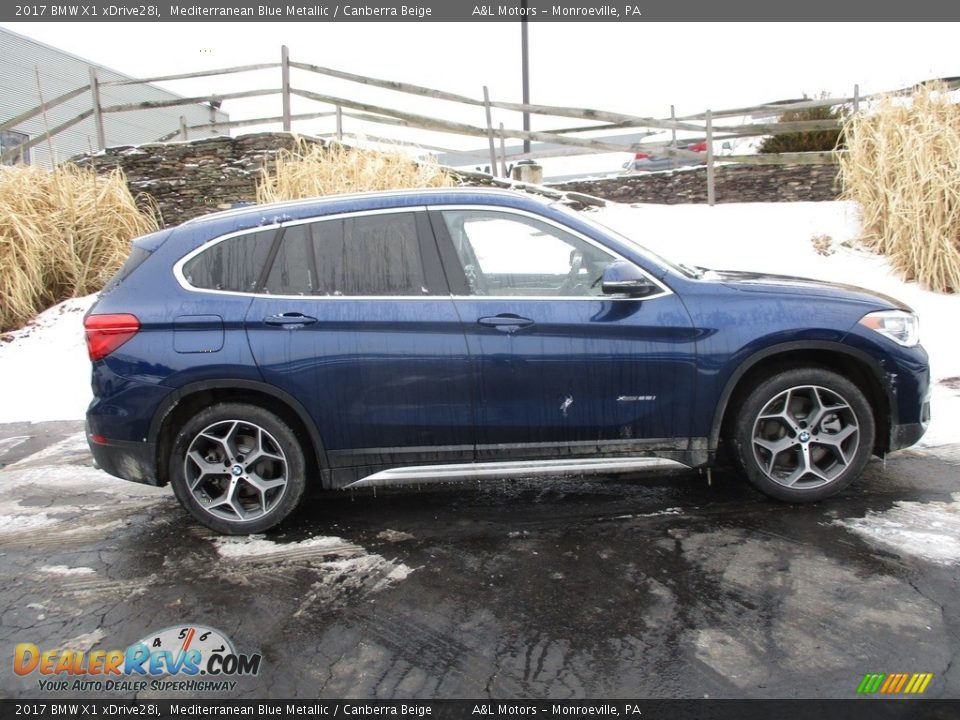 2017 BMW X1 xDrive28i Mediterranean Blue Metallic / Canberra Beige Photo #2