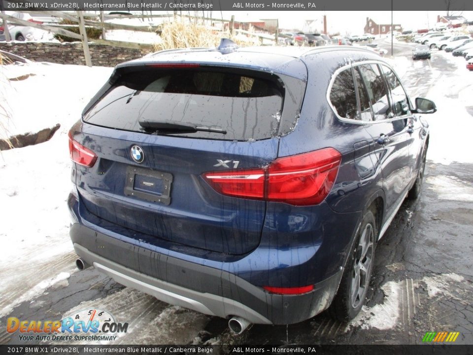 2017 BMW X1 xDrive28i Mediterranean Blue Metallic / Canberra Beige Photo #3