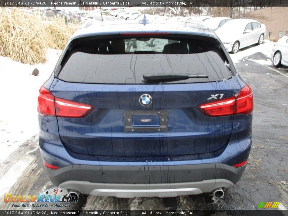 2017 BMW X1 xDrive28i Mediterranean Blue Metallic / Canberra Beige Photo #4