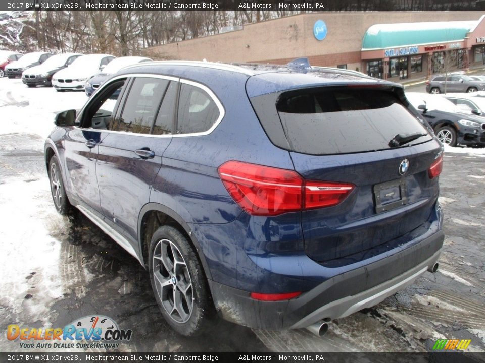 2017 BMW X1 xDrive28i Mediterranean Blue Metallic / Canberra Beige Photo #5
