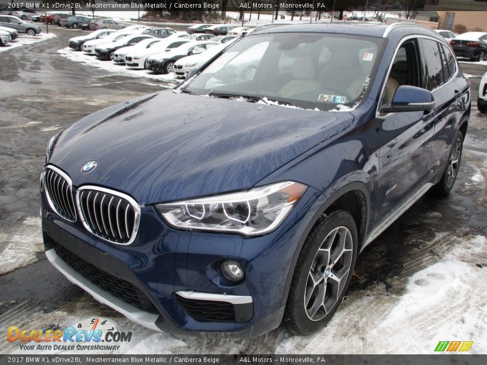 2017 BMW X1 xDrive28i Mediterranean Blue Metallic / Canberra Beige Photo #7