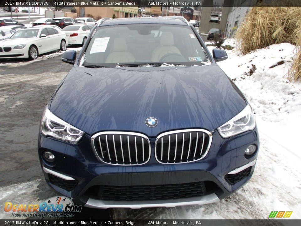 2017 BMW X1 xDrive28i Mediterranean Blue Metallic / Canberra Beige Photo #8