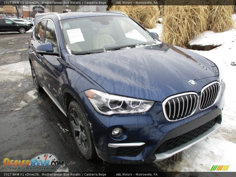 2017 BMW X1 xDrive28i Mediterranean Blue Metallic / Canberra Beige Photo #9