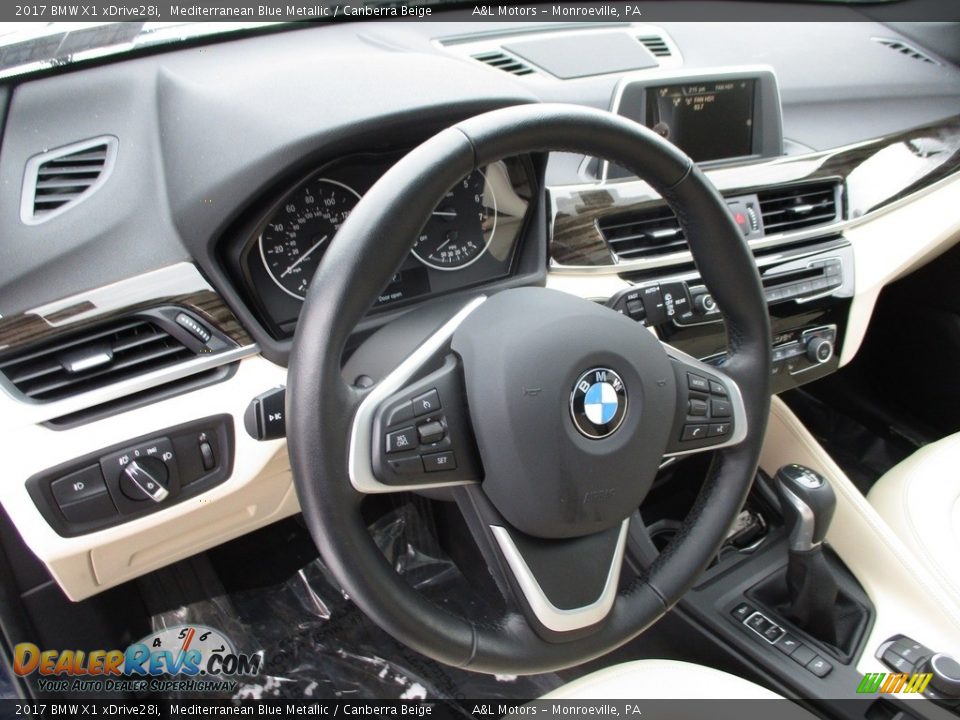 2017 BMW X1 xDrive28i Mediterranean Blue Metallic / Canberra Beige Photo #15