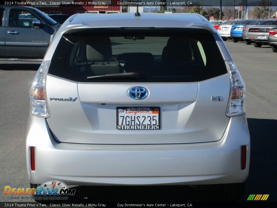 2014 Toyota Prius v Two Classic Silver Metallic / Misty Gray Photo #6
