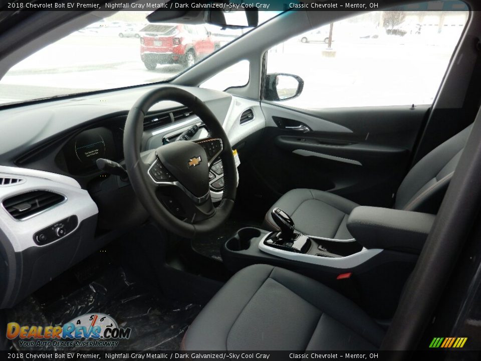 Dark Galvanized/­Sky Cool Gray Interior - 2018 Chevrolet Bolt EV Premier Photo #7