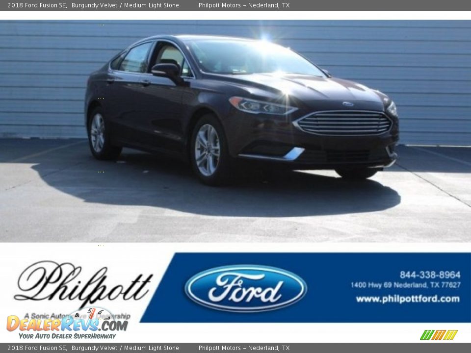 2018 Ford Fusion SE Burgundy Velvet / Medium Light Stone Photo #1
