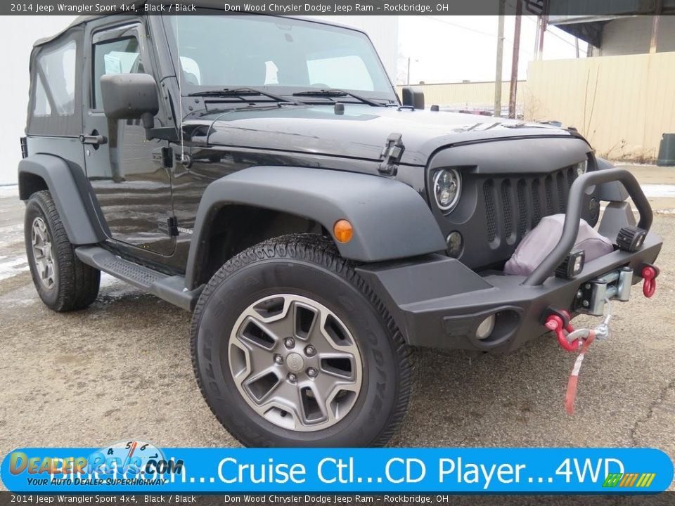 2014 Jeep Wrangler Sport 4x4 Black / Black Photo #1