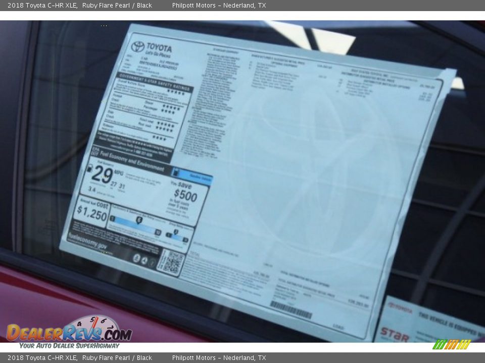 2018 Toyota C-HR XLE Ruby Flare Pearl / Black Photo #11