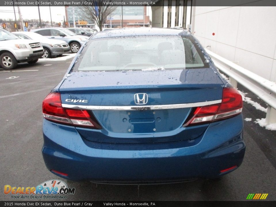 2015 Honda Civic EX Sedan Dyno Blue Pearl / Gray Photo #4