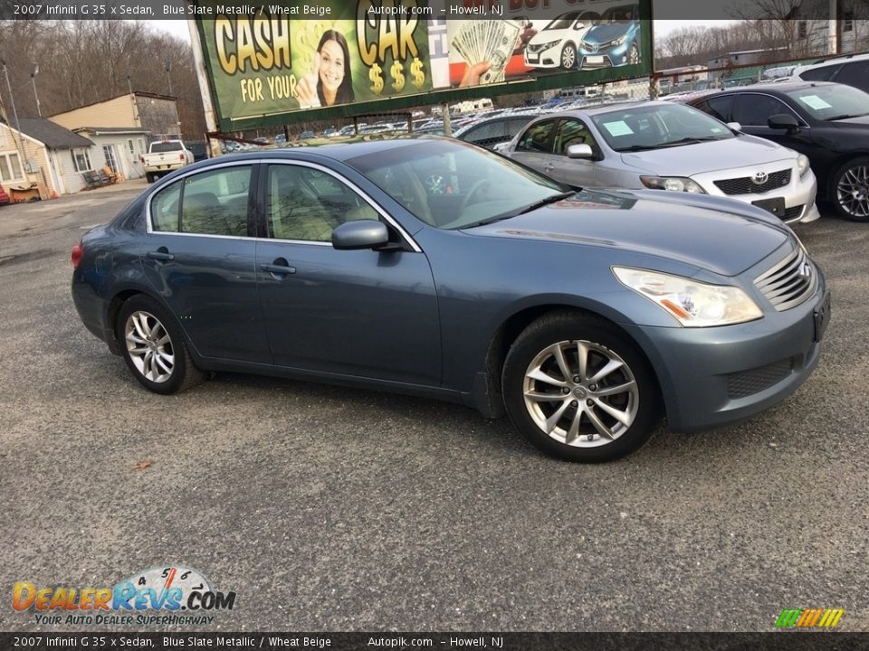 2007 Infiniti G 35 x Sedan Blue Slate Metallic / Wheat Beige Photo #2