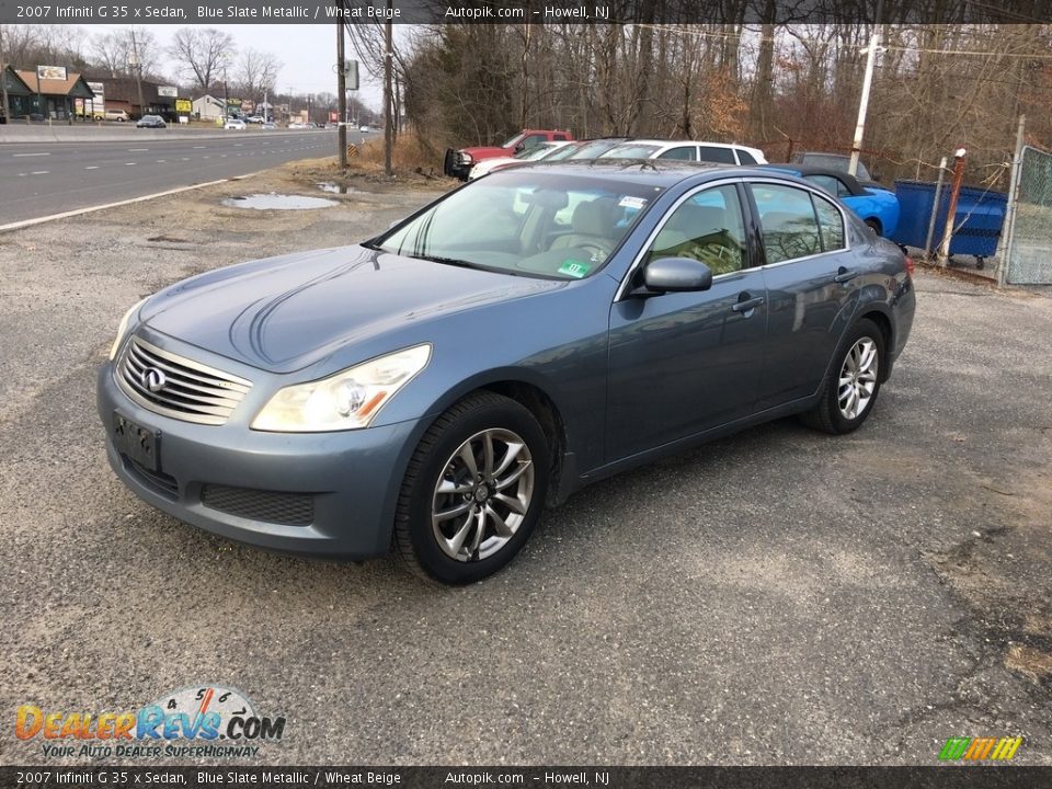2007 Infiniti G 35 x Sedan Blue Slate Metallic / Wheat Beige Photo #7