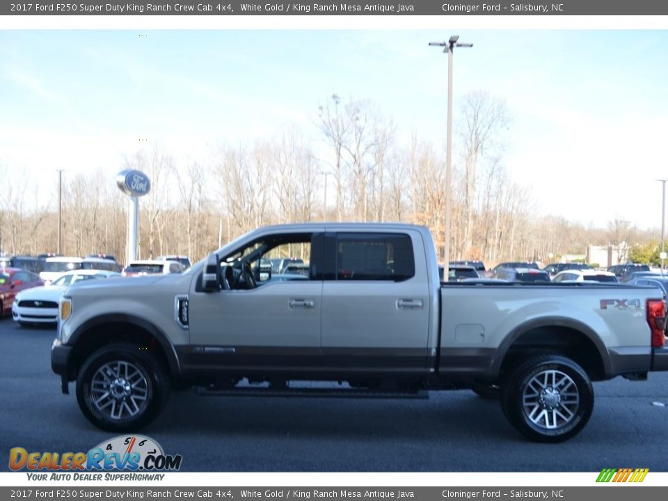 2017 Ford F250 Super Duty King Ranch Crew Cab 4x4 White Gold / King Ranch Mesa Antique Java Photo #6