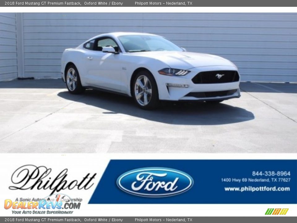 2018 Ford Mustang GT Premium Fastback Oxford White / Ebony Photo #1