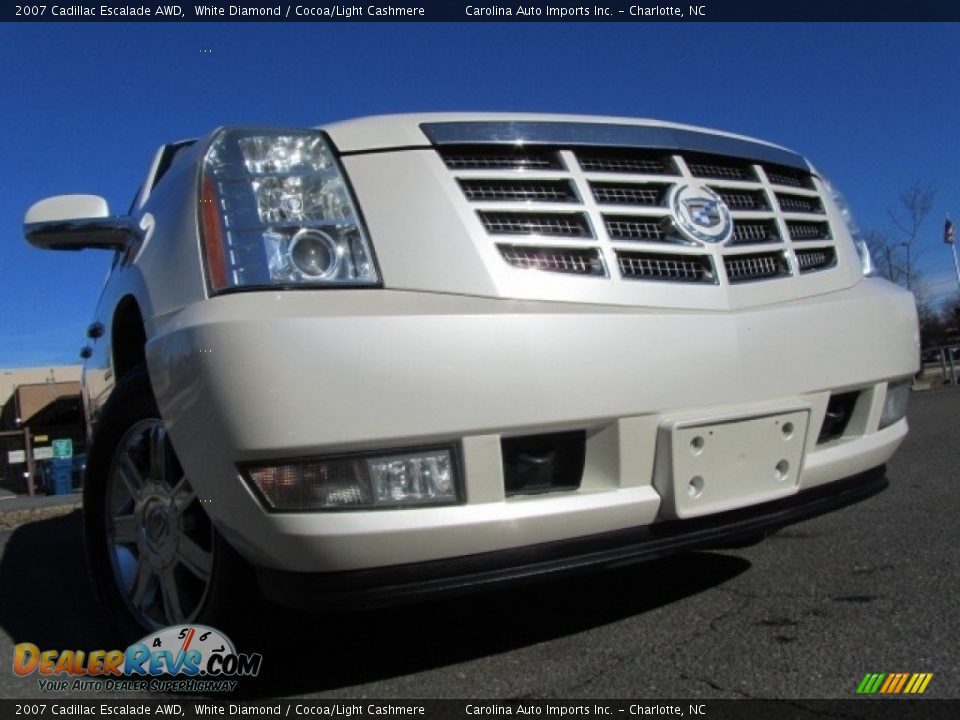 2007 Cadillac Escalade AWD White Diamond / Cocoa/Light Cashmere Photo #1