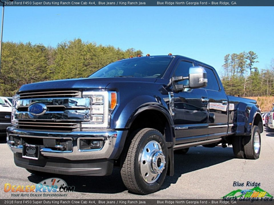 2018 Ford F450 Super Duty King Ranch Crew Cab 4x4 Blue Jeans / King Ranch Java Photo #1