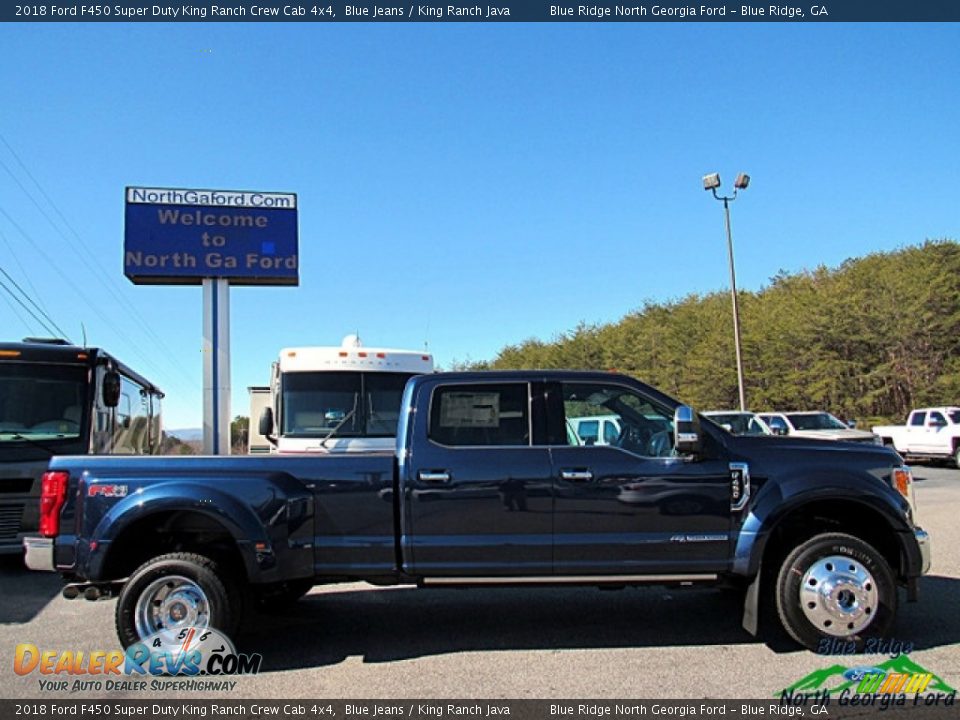 2018 Ford F450 Super Duty King Ranch Crew Cab 4x4 Blue Jeans / King Ranch Java Photo #6